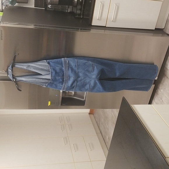 💕MOTHER DENIM💕 Halter Hustler Jumpsuit Ankle A Groovy Kind of Love 34 70s - Picture 12 of 16